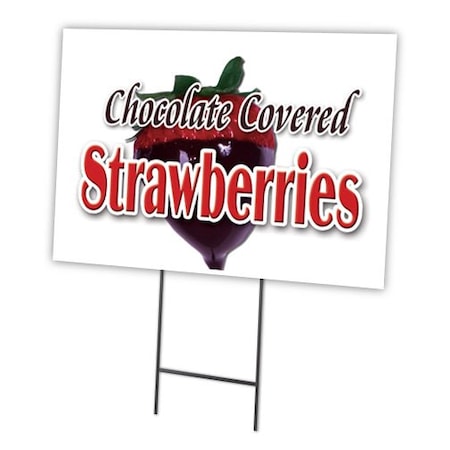 Signmission Chocolate Covered Stra Yard & Stake outdoor plastic coroplast window, C-1216-Chocolate Covered Stra C-1216-DS-Chocolate Covered Stra